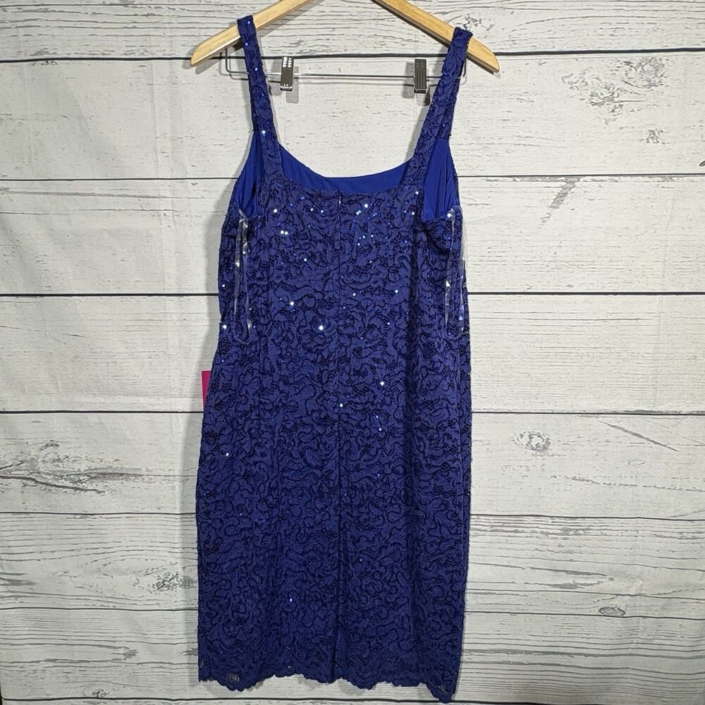 MARINA Cobalt Blue Bodycon Formal Cocktail Party Dress Size 12 Womens NWT - Picture 4 of 9